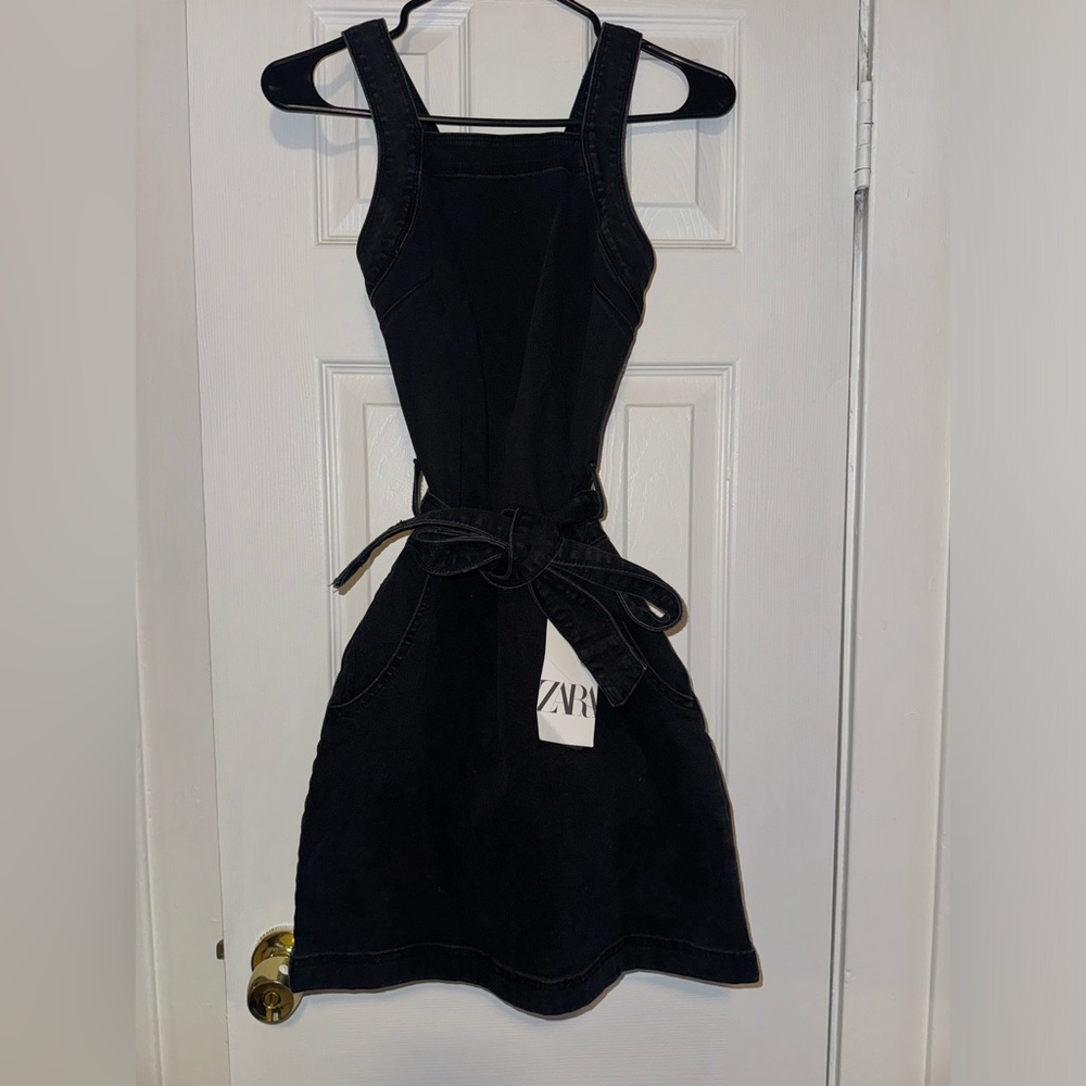 Zara Black Denim Dress - Picture 2 of 8
